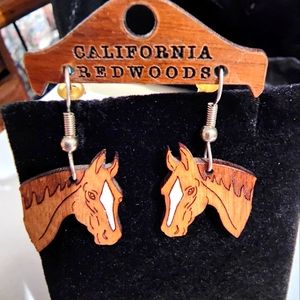 California Redwoods Horse Earrings